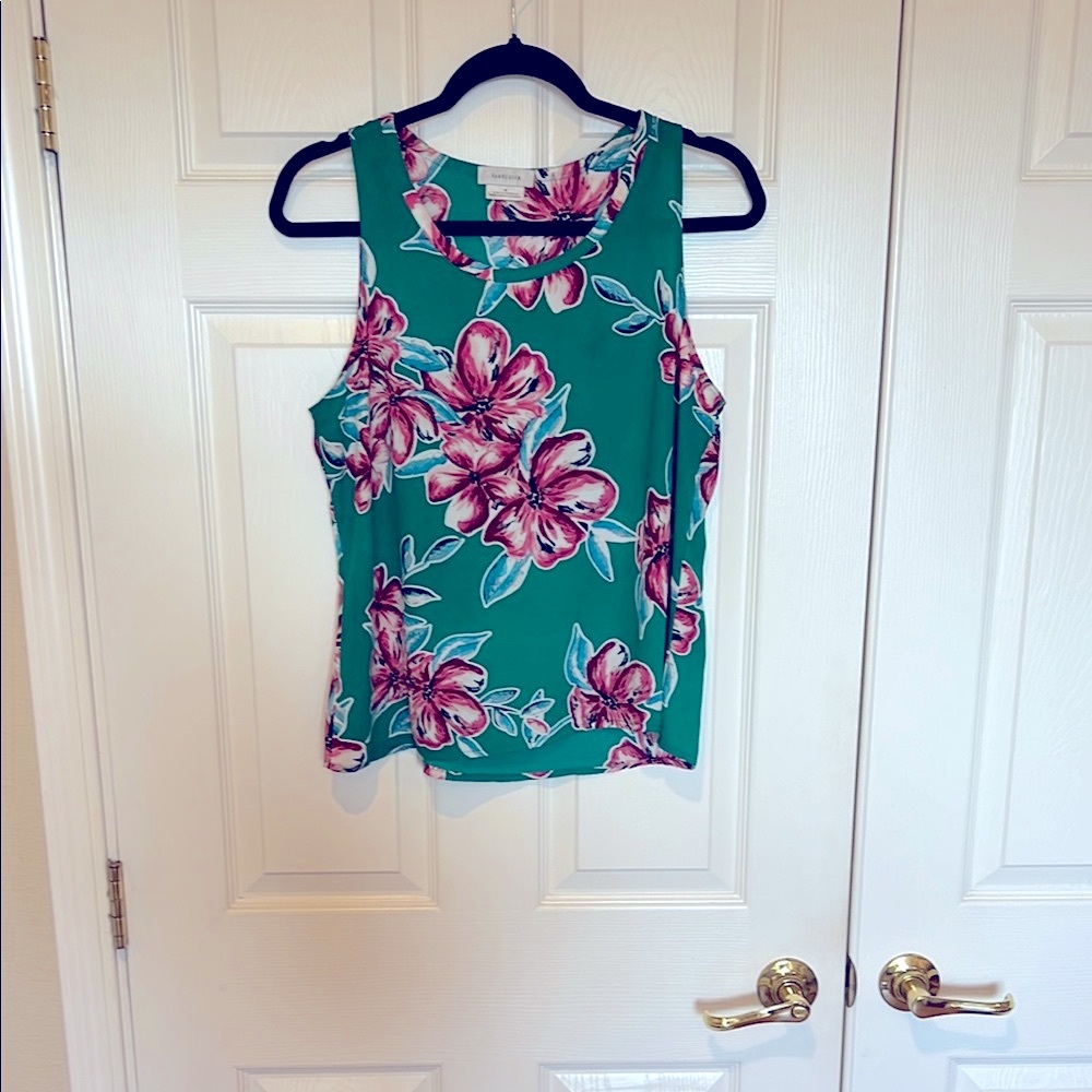 Van Heusen Floral Green Tropical Sleeveless Top